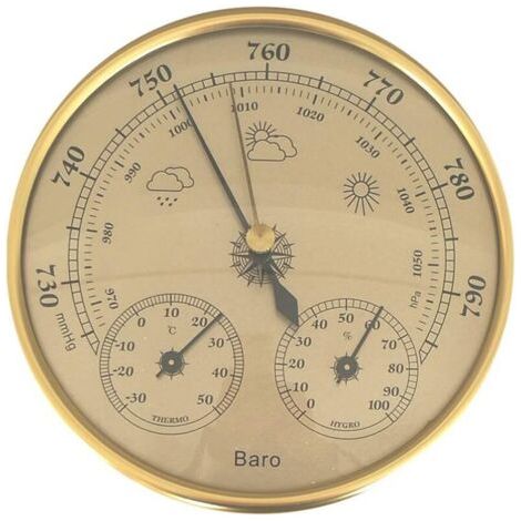 Station météo murale 3 en 1 Baromètre Thermomètre Hygromètre portable professionnel pour maison garantie inclus (1/4)