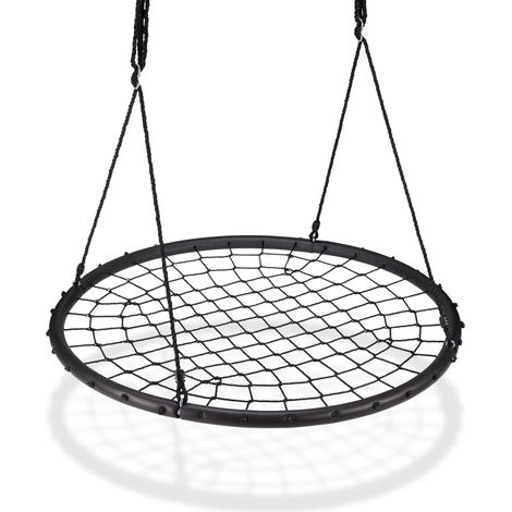 Columpio nido ajustable jardín 120 cm con cuerdas resistentes estilo contemporáneo en malla verde 130005094 (1/5)