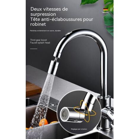 Prolongateur de robinet anti-éclaboussures 2 modes, bec allongé pour cuisine et lavabo (1/3)