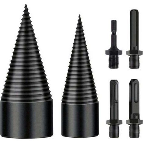Foret fendeur bois conique 32 mm + 42 mm – perceuse électrique – 4 poignées ergonomiques – acier trempé – lot de 1