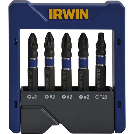 Irwin 1923433 5-Piece Phillips, Pozi, and TORX Impact Screwdriver Pocket Bit Set (1/4)