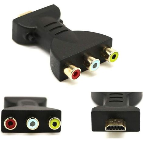 Adattatore da HDMI a RCA composito (3x) per TV – Convertitore audio/video ad alta definizione, cavo incluso, compatto e plug-and-play