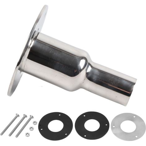 Hru Coque D'échappement en Acier Inoxydable Haute Résistance à Travers la Coque Raccord D'échappement Tube de 24 Mm Matériel de Douille de Tuyau Multiple Applicable Chauffage (Droit) (1/5)