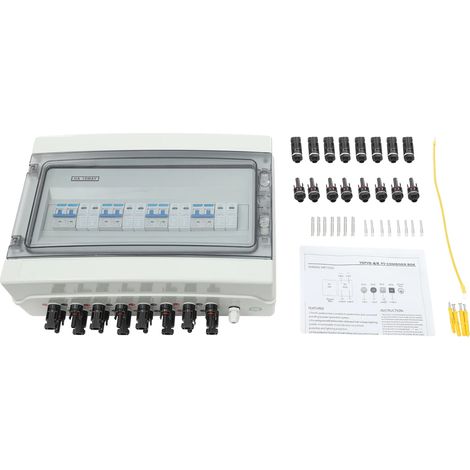 Caja combinada solar, 4 entradas, 4 salidas, compatible con 1000 V CC, 40 A (1/5)