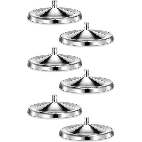 Lot de 6 couvercles pour verres à vin portables en acier inoxydable (1/5)