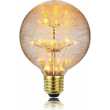 Led Ampoule Vintage Ampoule RGB Feu D'artifice Edison Ampoule G95 3W 220/240V E27 Ampoule Décorative (Feu d'artifice en fibr Odipie (1/5)