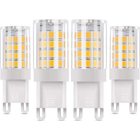 Ampoule LED G9 5 W équivalent à 50 W halogène, lot de 4, blanc chaud 3000 K, angle de diffusion 360°, AC85-220 V, 360 lm, non dimmable (1/4)