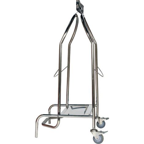 Porte-Sac à Pince Inox 110L 2 roues Caoutchouc - Probbax