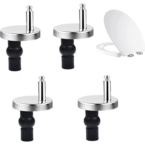 Kit de fixation pour abattant de toilettes (lot de 4), charnières à dégagement rapide, kit de fixation pour abattant à fermeture amortie, charnières pour abattant de toilettes à monter soi-même (1/4)