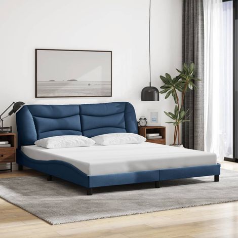 Estructura de cama sin colchón Hvar tela azul 180x200 cm vidaXL (1/5)