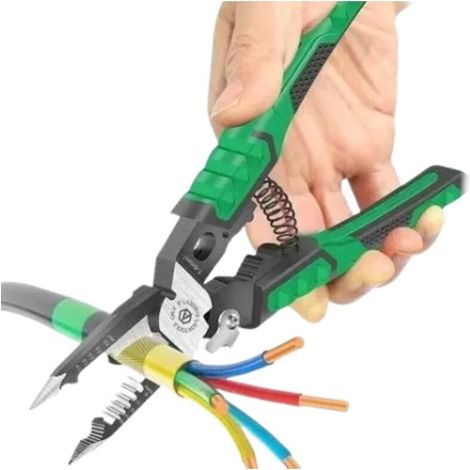 ALLIANDIS– pince d'électricien 9 en 1 multifonctionnelle pour dénuder les fils, coupe-cable, sertissage de terminaux, outils manuels (1/4)