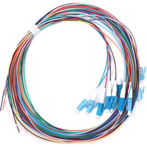 Fibre Optique Pigtail, 1.5M 12 Brins Fibre Optique Pigtail LC/UPC Monomode Faible Perte par Insertion avec Virole en Céramique pour Fibre Optique LAN, Système de Communication à Fibre Optique (1/5)