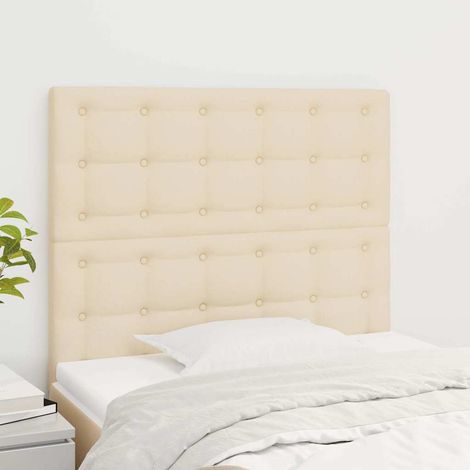 Tête de lit rembourrée en tissu crème avec hauteur réglable 80 x 5 x 118/128 cm - PANGIVO (1/5)
