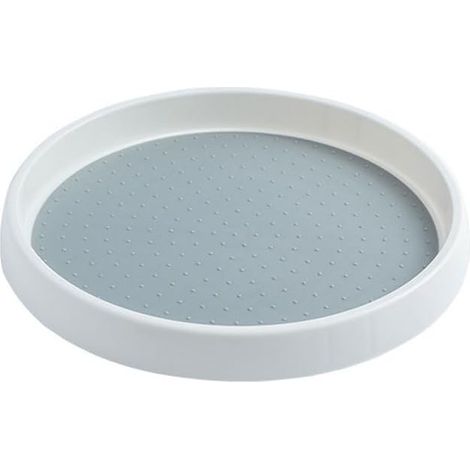 30cm Blanc/Gris Lazy Susan Organisateur Organizer, Plateau Tournant Epices Rotatif, de Rangement Cuisine d'étagère de Placard Support de Stockage