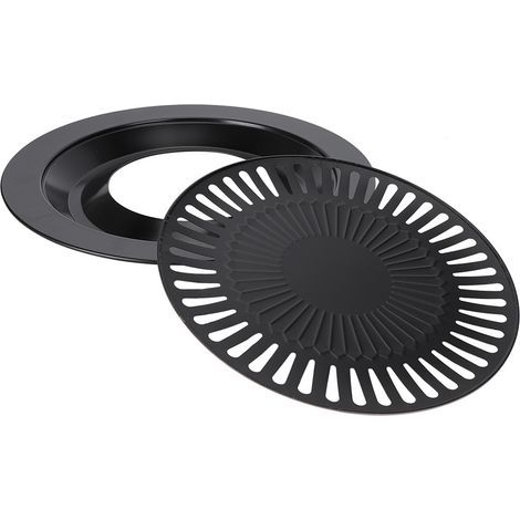 Padella rotonda antiaderente per barbecue domestico senza fumo, piastra di cottura, utensili per barbecue (1/5)
