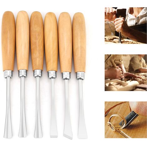 Ensemble de 6 ciseaux à bois professionnels pour sculpture et menuiserie DIY (1/5)