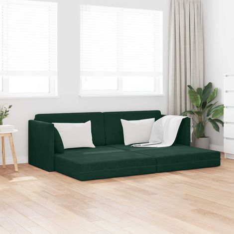 Boden-Sofa-Bett Dunkelgrün 213 x 70 x 77 cm Samt