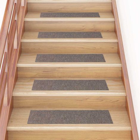 vidaXL Felpudos autoadhesivos para escaleras, 15 unidades, 76 x 20 cm, beige, rectangulares (1/5)