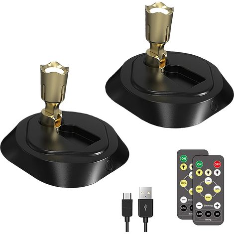 2 faretti LED da interni - luci direzionali ricaricabili con timer e telecomando - luci di presentazione dimmerabili senza fili - mini illuminazione d'accento (1/5)