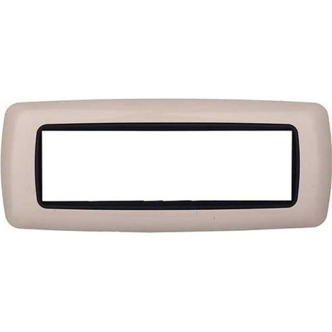 Plaque compatibles Bticino Livinglight 7 modules plastique convexe couleur sable