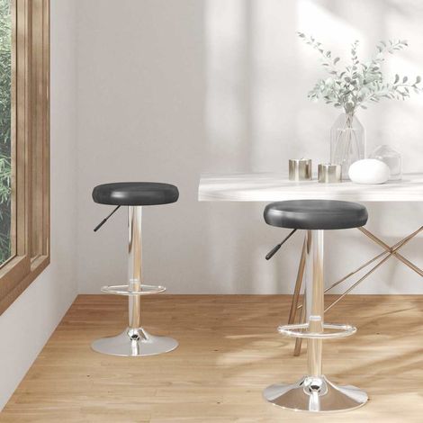 Lot de 2 Tabourets de bar Tabourets Haut - Fauteuils de bar Noir Similicuir BV280715 - BonneVie (1/5)