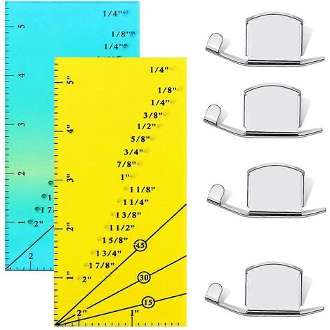Règle de guidage de couture en 2 pièces avec 4 guides de couture magnétiques -- (1/5)