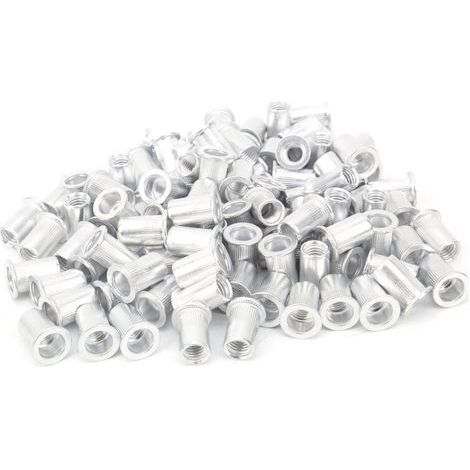 100 pièces/écrous de rivetage plaqués à tête plate en aluminium et écrou à rivet vertical M8(M8100pcs) (1/5)