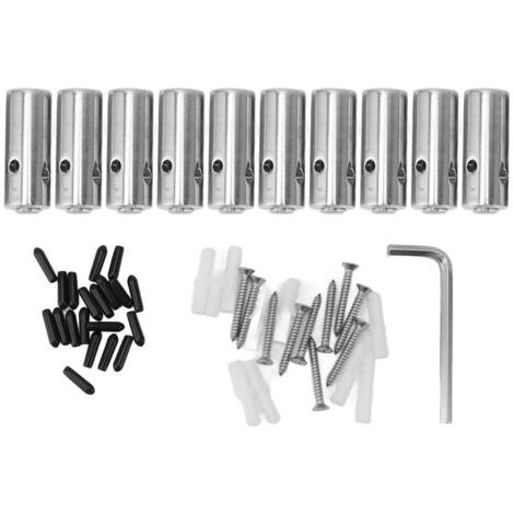 Kit de treillis pour plantes grimpantes d'extérieur, système de fixation par câble en acier inoxydable, 10 supports pour murs végétaux (1/5)
