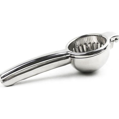 Presse agrumes Presse citron manuel incassable en acier inoxydable (sans bisphénol A), pour un maximum de jus, passe au lave-vaiselle (Acier inox)