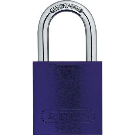 ABUS Vinyl Coated Aluminum Padlock 40mm, Violet, Keyed Alike (Model TT04072, 72/40) – Durable, Weather-Resistant Security Lock (1 Unit) (1/2)