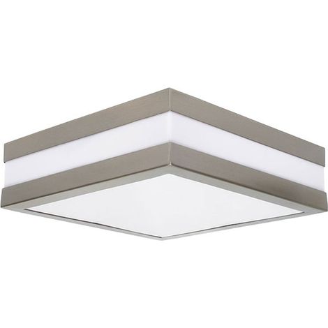 plafoniera cromo opaco jurba stagna quadrato 2 luci E27 (1/5)