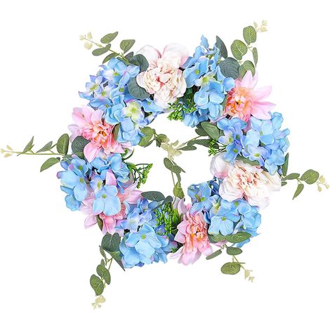 Couronnes porte hortensia feuilles, printemps-été, intérieur-extérieur (1/4)