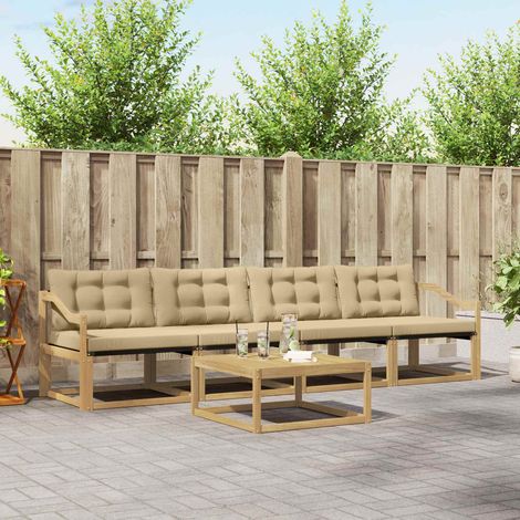 vidaXL Outdoor-Sofagarnitur 5 pcs Weiß und Beige 79 x 79 x 37 cm (1/5)