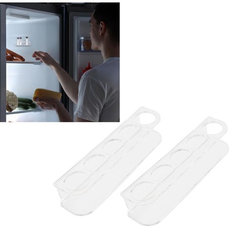 Acryl-Kühlschrank-Fläschchenhalter (2x) mit Wandhalterung für Fläschchen bis zu 2,5 cm Durchmesser, stilvoller und platzsparender Aufbewahrungskorb (1/5)