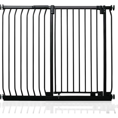 Safetots Extra Tall Elite Safety Gate, 107cm - 116cm, Matt Black, Extra Tall 96.8cm in Height, Pressure Fit Stair Gate