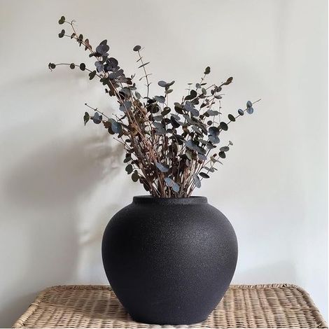 Ceramic Vase, 21cm Black Farmhouse Style Vases, Vintage Vases, Terracotta Decoration Vases for Home Decoration Living Room Entryway Centerpieces Shelf Kitchen (1/5)