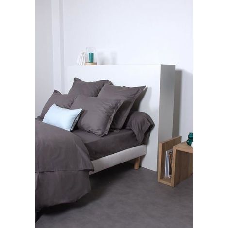 Drap Housse Uni Coton - Gris - 140x190 cm - Éléphant