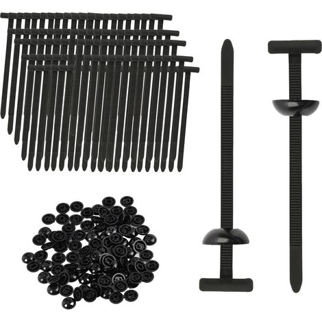 100 Serre-Câbles en Nylon Autobloquants Universels, Attaches pour Fixation de Pare-Chocs, Rivets en Plastique pour Réparation Automobile, Boucle de Serrage Nylon Robuste, Montage Rapide (1/5)