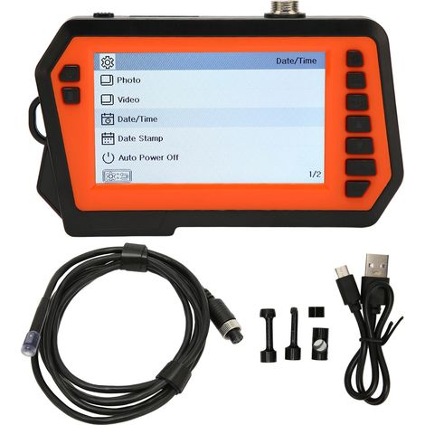 Caméra endoscopique industrielle 1080P, étanche IP68, double objectif, distance visuelle 500cm, avec LED pour moteur auto. (1/5)