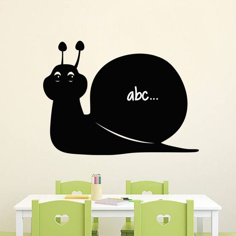 Sticker ardoise tableau noir - stickers muraux adhésif effaçable - SILHOUETTE ESCARGOT - 30x40cm (1/3)