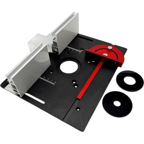 AIPERQ Kit 3 Inserts Table Fraisage, Table Fraisage Défonceuse Alliage D'Aluminium Flip-Board Machine Découpe Gravure Outil Auxiliaire Gabarit D'Onglet Scie Table Bancs Travail Bois Accessoires Défon (1/4)