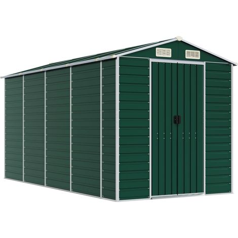Maison Exclusive - Cobertizo de jardín acero galvanizado verde 19