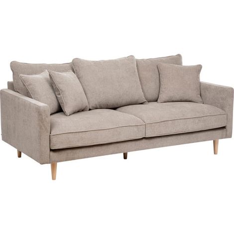 Canapé 3 Places en Tissu "Candice" 194cm Beige (1/4)