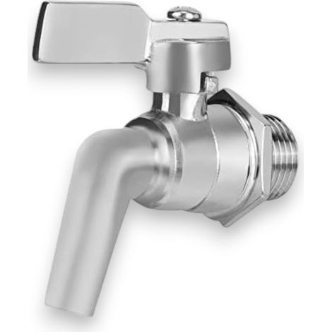 Rubinetto a leva con erogazione a sfera in acciaio inox per fusti e serbatoi - M 1/2" (1/4)