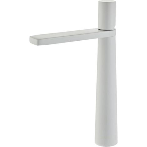 Robinet de lavabo, inox, blanc, eau chaude/froide, monocommande (1/5)