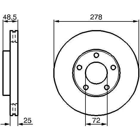 Lot de 2 Disques de frein Bosch 0 986 479 C68 BP4Y 33 25XB BP4Y 33 25XC (1/3)