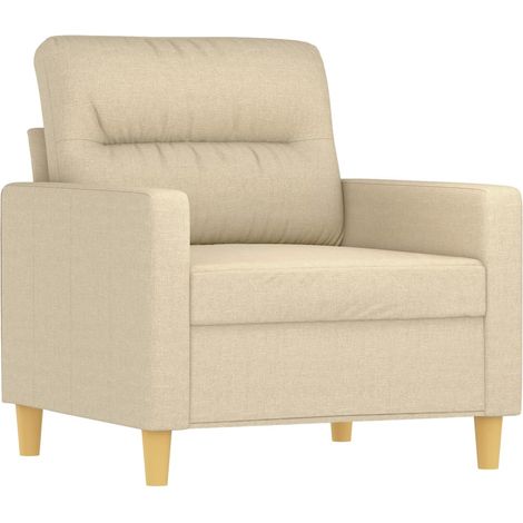 Fauteuil de Salon，Chaise，Fauteuil Crème 60 cm Tissu CFW177084 (1/5)