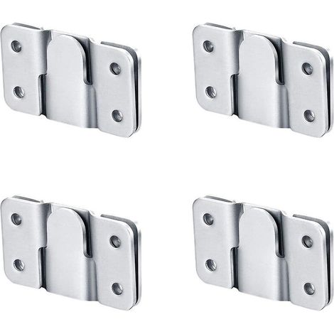 Tonchean – Recessed Stainless Steel Stationary Bracket – Secure Wall Mounting for Headboards and Mirrors – Set of 4 (1/4)