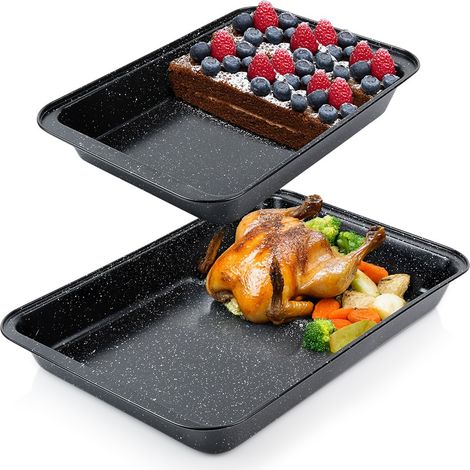 Teglia da forno in granito 37,5x25,5 / 47,5x32 cm, 2 pezzi. (1/5)