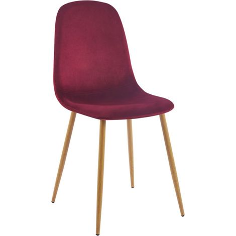 Sillas Comedor - Silla Teok Terciopelo - Rojo